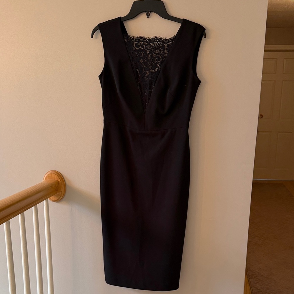 Calvin Klein Black Lace-front Sheath Dress